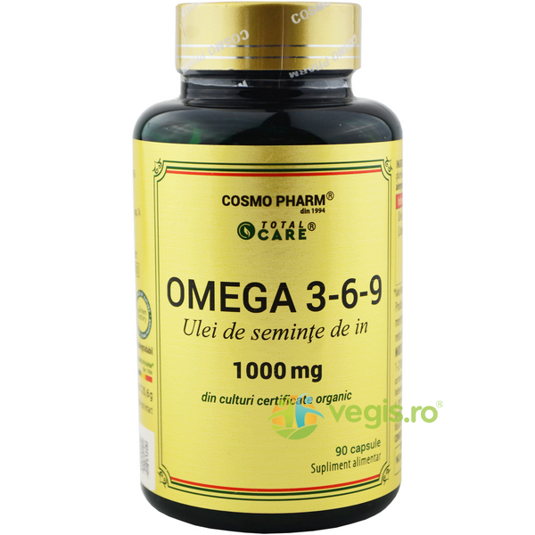 Omega 3-6-9 Ulei de In 1000mg 90cps, COSMOPHARM, Remedii Capsule, Comprimate, 1, Vegis.ro