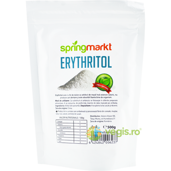 Erythritol (Eritritol/ Eritriol) 500g, SPRINGMARKT, Dulciuri & Indulcitori Naturali, 1, Vegis.ro