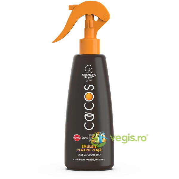 Emulsie Spray pentru Plaja cu Ulei de Cocos SPF50 200ml, COSMETIC PLANT, temporar, 1, Vegis.ro