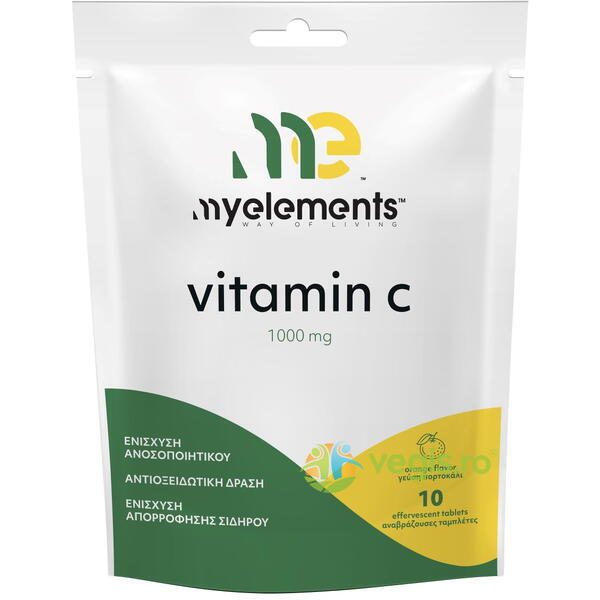 xyzVitamina C 1000mg (Refill Pack) 10cpr efervescente, MYELEMENTS, Vitamina C, 1, Vegis.ro