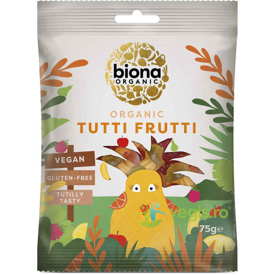 Jeleuri Gumate Tutti Frutti fara Gluten Ecologice/Bio 75g Biona