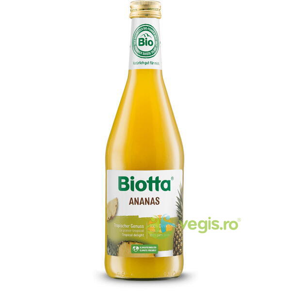 Suc de Ananas Ecologic/Bio 500ml, BIOTTA, Sucuri, Siropuri, Bauturi, 1, Vegis.ro