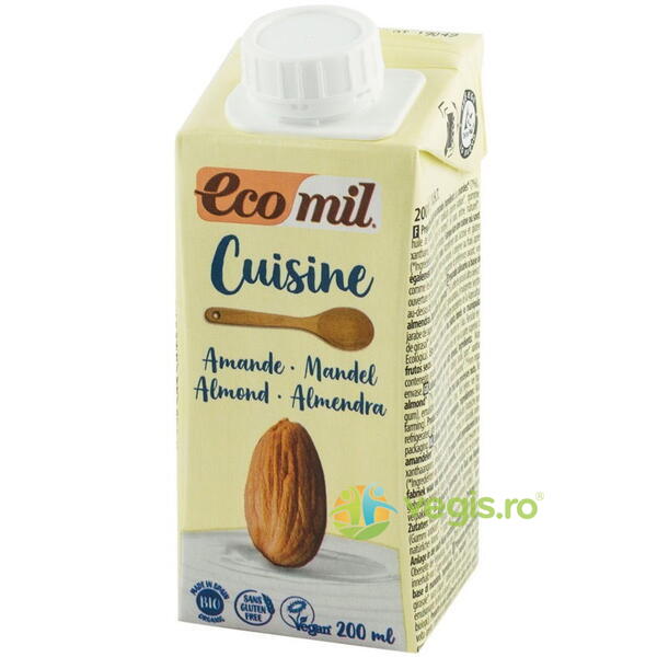Crema de Migdale pentru Gatit fara Gluten Ecologica/Bio 200ml, ECOMIL, Alimente BIO/ECO, 1, Vegis.ro