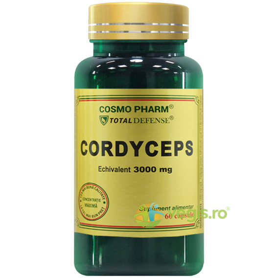 Cordyceps 300mg 60cps Total Defense, COSMOPHARM, Capsule, Comprimate, 1, Vegis.ro