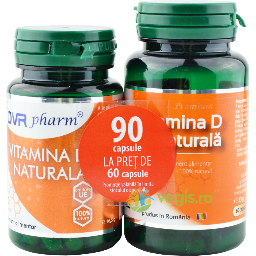 Vitamina D Naturala 90cps la pret de 60cps