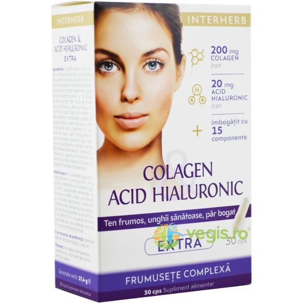 Colagen Si Acid Hialuronic Extra 30cps, INTERHERB, Capsule, Comprimate, 1, Vegis.ro