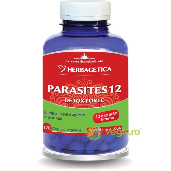 Parasites 12 Detox Forte 120Cps, HERBAGETICA, Capsule, Comprimate, 1, Vegis.ro