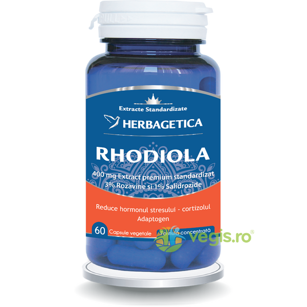 Rhodiola 400mg 60Cps, HERBAGETICA, Capsule, Comprimate, 1, Vegis.ro