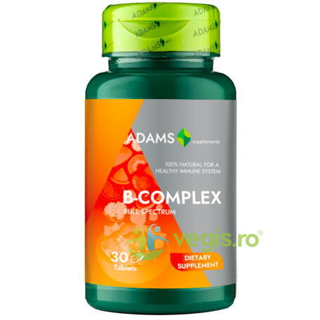 B-Complex 30tb, ADAMS VISION, Vitamina B12, 1, Vegis.ro