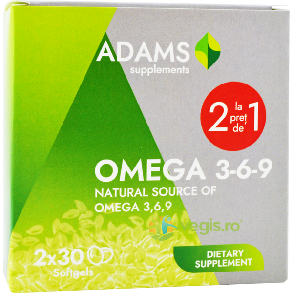 Pachet Omega 3-6-9 30cps+30cps, ADAMS VISION, Capsule, Comprimate, 1, Vegis.ro