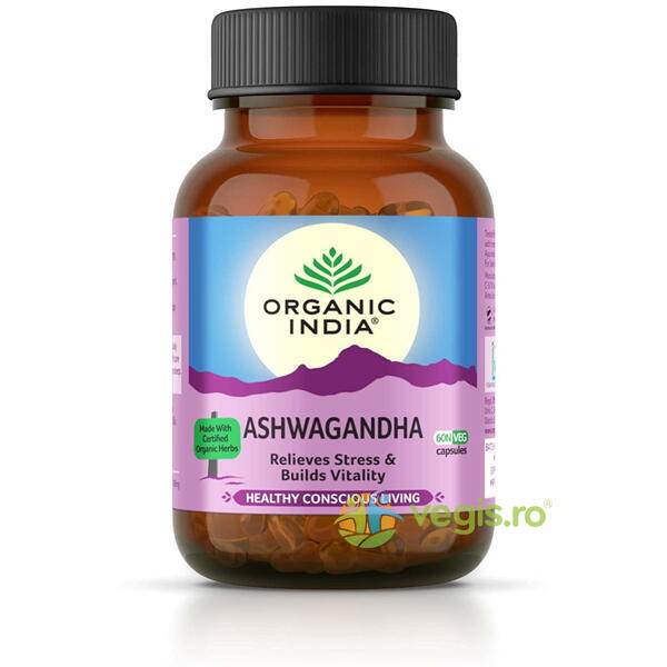 Ashwagandha Ecologica/Bio 60cps vegetale, ORGANIC INDIA, Capsule, Comprimate, 1, Vegis.ro