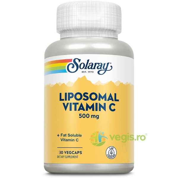 Liposomal Vitamin C 500mg 30cps Secom,, SOLARAY, Vitamine, Minerale & Multivitamine, 1, Vegis.ro