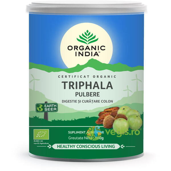 Triphala Ecologica/Bio 100g, ORGANIC INDIA, Pulberi & Pudre, 1, Vegis.ro