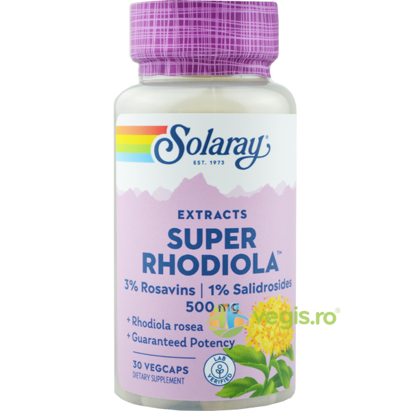 Super Rhodiola Extract 500mg 30cps Secom,, SOLARAY, Capsule, Comprimate, 2, Vegis.ro