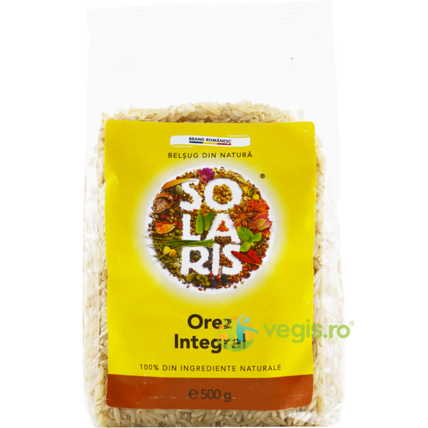 Orez Integral 500g, SOLARIS, Cereale boabe, 2, Vegis.ro