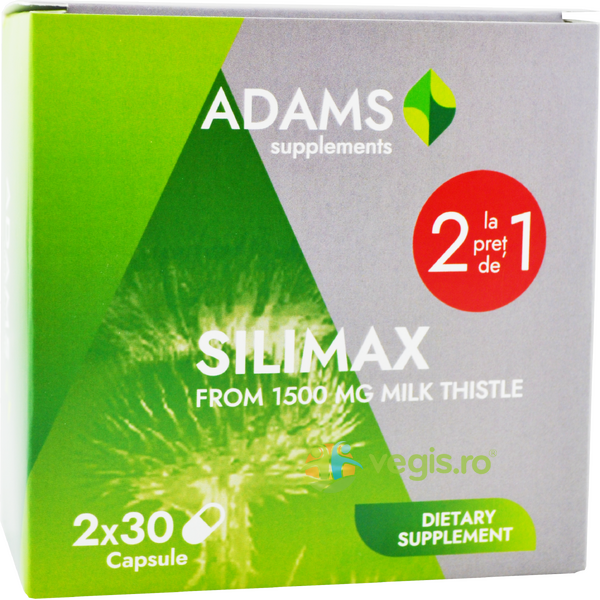Pachet Silimax 1500mg 30cps+30cps, ADAMS VISION, Capsule, Comprimate, 1, Vegis.ro