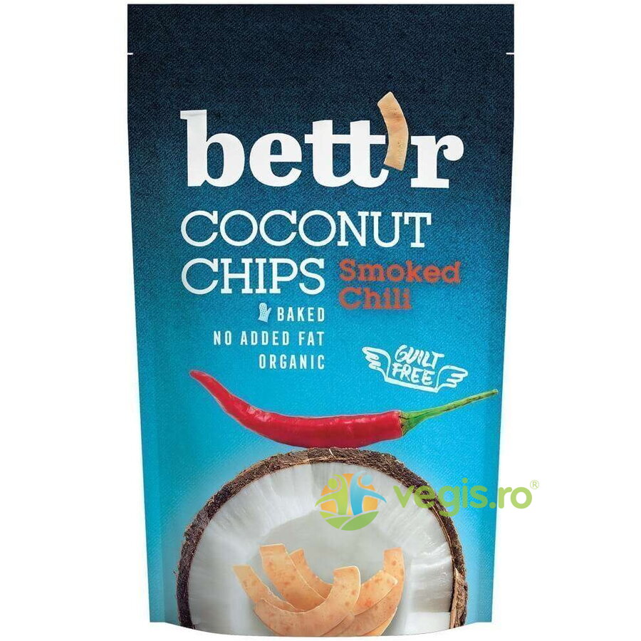 Chips-uri de Cocos cu Chilli Ecologice/Bio 70g 70g Alimentare