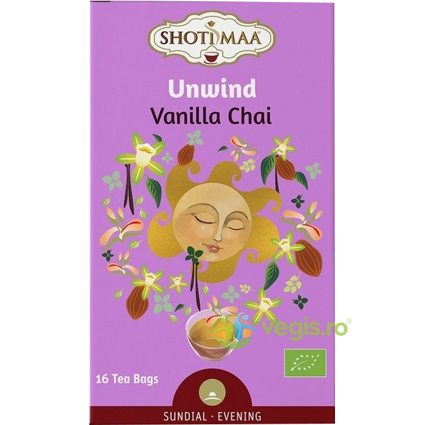 Ceai Vanilla Chai Sundial Unwind Ecologic/Bio 16dz, SHOTIMAA, Ceaiuri doze, 1, Vegis.ro