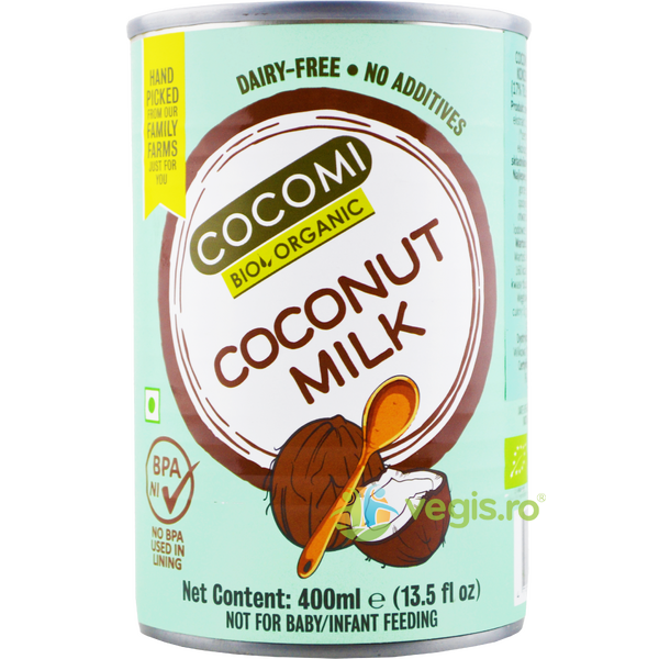 Lapte de Cocos 17% Grasime Ecologic/Bio 400ml, COCOMI, Produse din Nuca de Cocos, 1, Vegis.ro