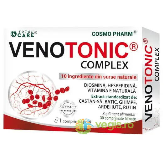 Venotonic Complex 30tb Total Care, COSMOPHARM, Capsule, Comprimate, 1, Vegis.ro