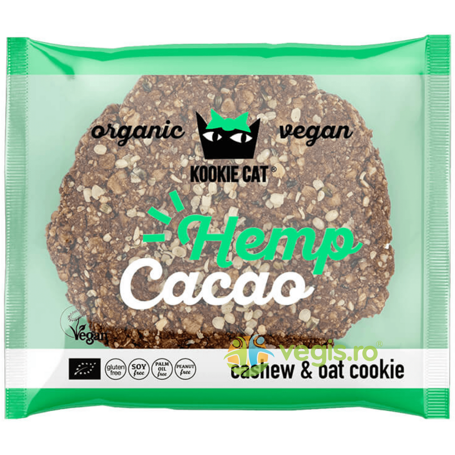 Fursec (Cookie) cu Seminte de Canepa si Cacao fara Gluten Ecologic/Bio 50g 50g Dulciuri & Indulcitori Naturali