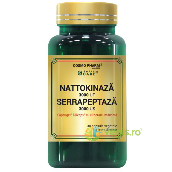 Nattokinaza Serrapeptaza 30cps, COSMOPHARM, Capsule, Comprimate, 1, Vegis.ro