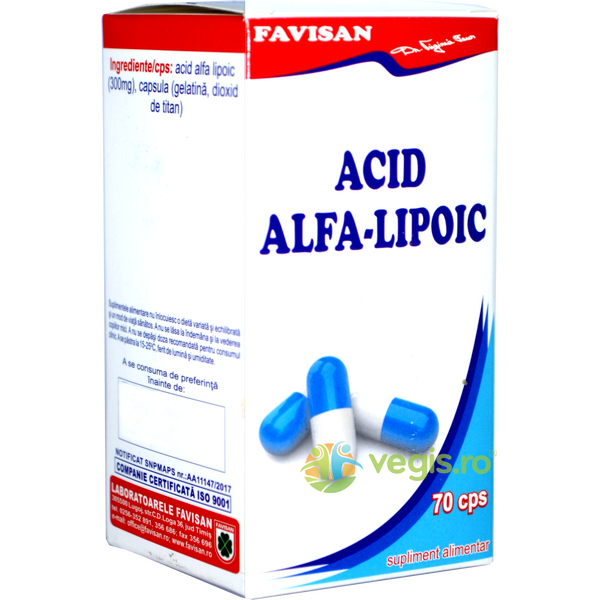 Acid Alfa-Lipoic 70cps, FAVISAN, Capsule, Comprimate, 1, Vegis.ro
