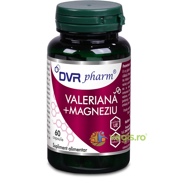 Valeriana + Magneziu 60cps, DVR PHARM, Capsule, Comprimate, 1, Vegis.ro