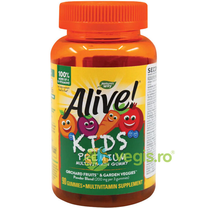 Alive Gummies Multi-vitamin Pentru Copii 90 Jeleuri Secom,