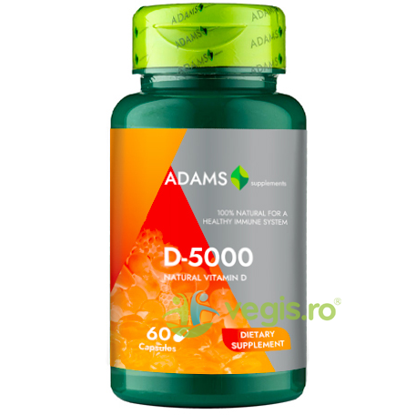 Vitamina D 5000 60cps, ADAMS VISION, Capsule, Comprimate, 1, Vegis.ro