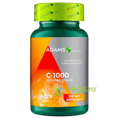 Vitamina C 1000mg Macese 60tb, ADAMS VISION, Capsule, Comprimate, 1, Vegis.ro