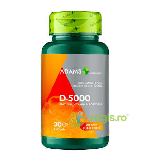Vitamina D 5000 30cps moi, ADAMS VISION, Vitamine, Minerale & Multivitamine, 1, Vegis.ro