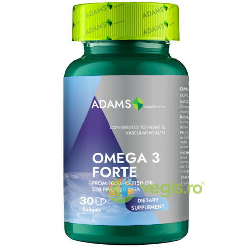 Omega 3 Forte (33%EPA/22%DHA) 30cps, ADAMS VISION, Capsule, Comprimate, 1, Vegis.ro