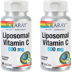 Pachet Liposomal Vitamin C 500mg 30cps+30cps Secom, SOLARAY