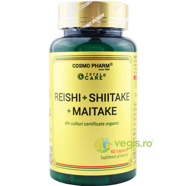Reishi Shiitake Maitake Total Care 60cps, COSMOPHARM, Capsule, Comprimate, 1, Vegis.ro