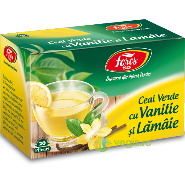 Ceai Verde Vanilie & Lamaie 20dz, FARES, Produse de Slabit, 1, Vegis.ro