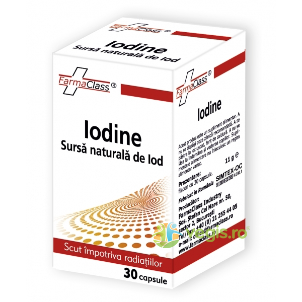 Iodine 30cps, FARMACLASS, Capsule, Comprimate, 1, Vegis.ro