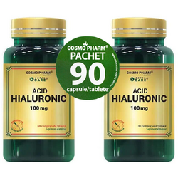 Pachet Acid Hialuronic 100mg 60cpr + 30cpr COSMOPHARM