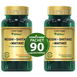 Pachet Reishi + Shiitake + Maitake 60cps + 30cps COSMOPHARM