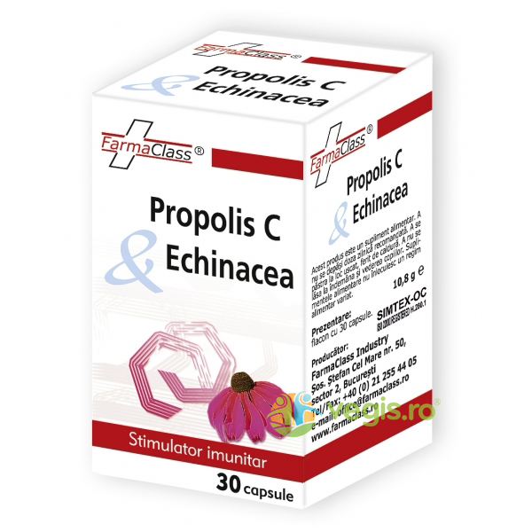 Propolis C si Echinacea 30cps, FARMACLASS, Remedii Capsule, Comprimate, 1, Vegis.ro
