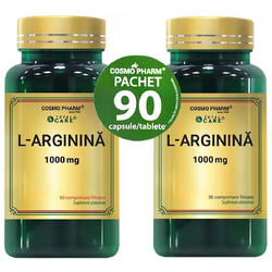 Pachet L-Arginina 1000mg 60tb + 30tb COSMOPHARM