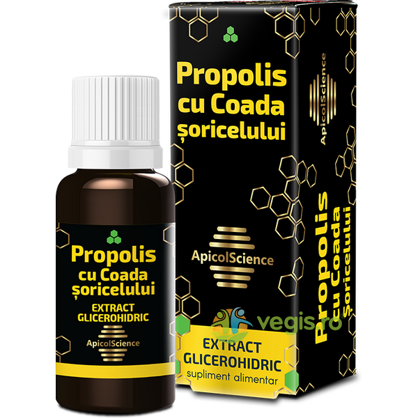 Propolis cu Coada Soricelului Extract Glicerohidric 30ml, APICOLSCIENCE, Tincturi compuse, 1, Vegis.ro