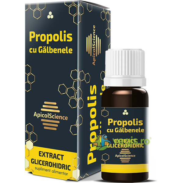 Propolis cu Galbenele Extract Glicerohidric 30ml, APICOLSCIENCE, Tincturi compuse, 1, Vegis.ro