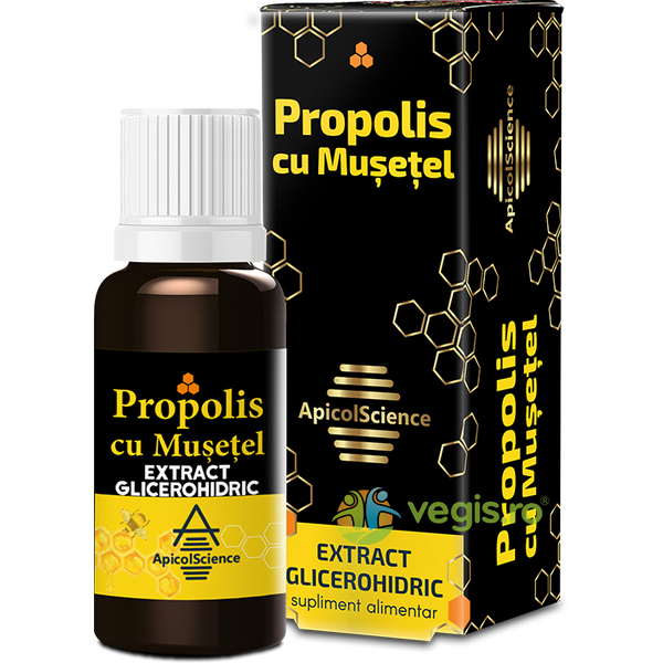 Propolis cu Musetel Extract Glicerohidric 30ml, APICOLSCIENCE, Tincturi compuse, 1, Vegis.ro