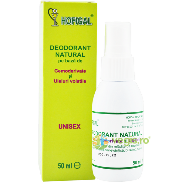 Deodorant Natural Unisex 50ml, HOFIGAL, Deodorante naturale, 1, Vegis.ro