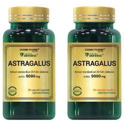 Pachet Astragalus Extract 450mg Echivalent 9000mg 60cps + 30cps COSMOPHARM