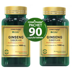Pachet Ginseng Siberian 1000mg 60cps+30cps COSMOPHARM