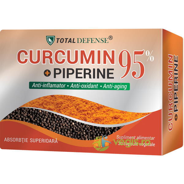 Curcumin + Piperine 95% 30cps, COSMOPHARM, Capsule, Comprimate, 1, Vegis.ro