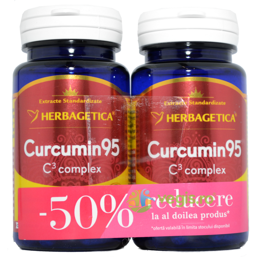 Pachet Curcumin 95 C3 Complex 30cps+30cps (50% reducere la al doilea produs) Herbagetica