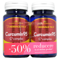 Pachet Curcumin 95 C3 Complex 30cps+30cps (50% reducere la al doilea produs) HERBAGETICA